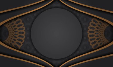 Yunan desenli bir kartpostal tasarımı. Logonuz için lüks süslemeleri olan gri pankart.