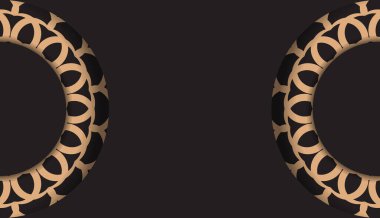 Metnin ve klasik süsün için davetiye hazırlama vektörü. Dikdörtgen Hazır Yazdırma Siyah Kartpostal Tasarımı Konforlu