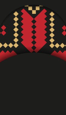 Sloven desenli siyah kartpostallar basmaya hazır vektör. Metin ve vintage süslemeleriniz için yer içeren davet kartı şablonu.