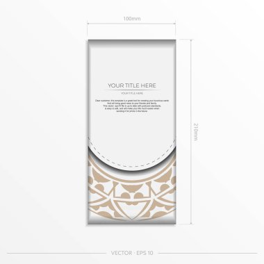 Şatafatlı Vektör Tasarımlı Kart Desenli Beyaz Renkler. Metnin ve soyut süsün için boşluk içeren davetiye kartı tasarımı.