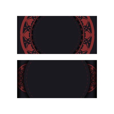 Yunan desenli siyah renkli kartpostal tasarımı. Metnin ve LUXURY süslemen için yer içeren vektör davet kartı.