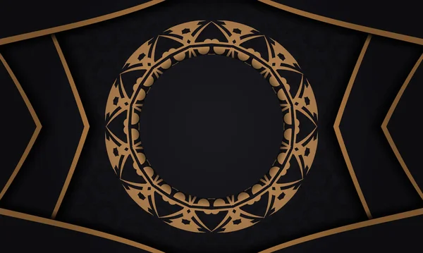 Černé Vektorové Pozadí Řecké Luxusní Ozdoby Místo Pro Vaše Logo — Stockový vektor