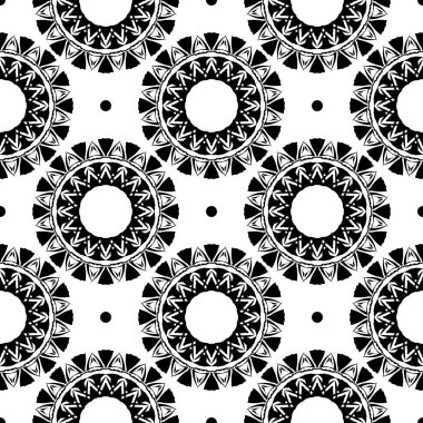 Beyaz çiğ desenli, klasik süslemeli. Eski tarz bir şablon ile arka plan. Yerli çiçek elementi. Kumaş, ambalaj ve ambalaj için grafiksel süsleme.