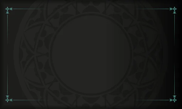 Шаблон Печати Открыток Рисунками Черный Баннер Греческими Орнаментами Место Вашего — стоковый вектор