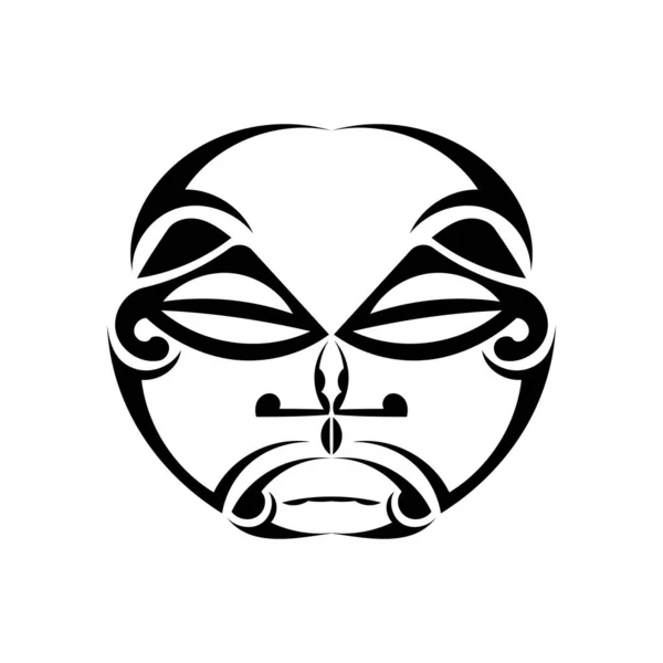 Enfeite Tatuagem Com Sol Rosto Estilo Maori Máscara Étnica Africana —  Vetores de Stock