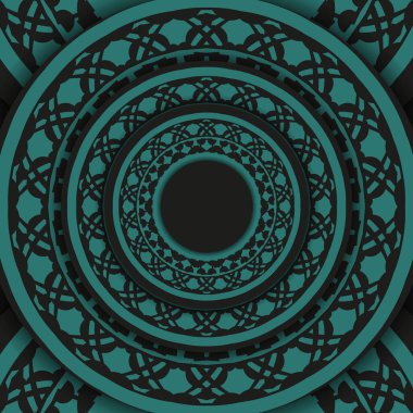 Lüks Vektör Mavi Yunan desenli Siyah Kartpostal Tasarımı. Metnin ve soyut süslemen için yer içeren davet kartı şablonu.