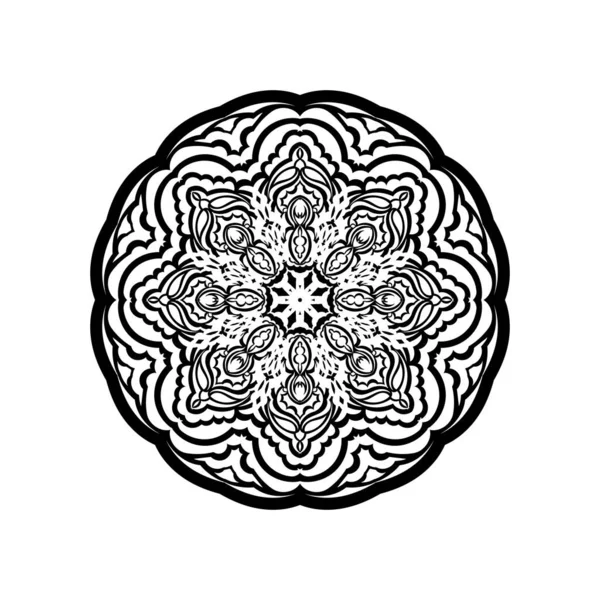 Ornamentales Rundes Muster Mit Floralen Elementen Für Ein Intelligentes Modernes — Stockvektor