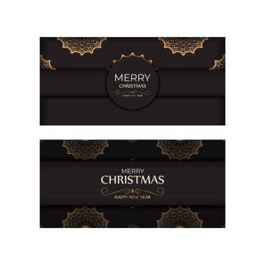 Yeni yılınız kutlu olsun ve mutlu Noeller. Siyah renkli ve kış desenli..