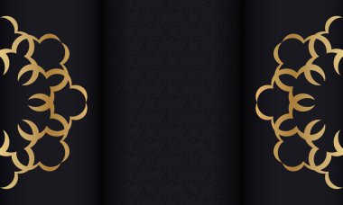 Baner in black, with gold lüks model