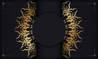 Altın Hint süsü ile siyah arkaplan