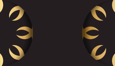 Altın mandala süslemeli siyah kart