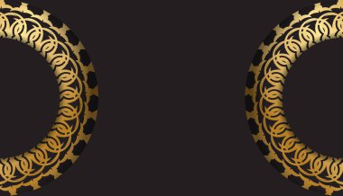 Altın Hint desenli siyah renkli uçucu şablonu