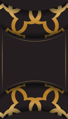 Altın desenli siyah kartpostal