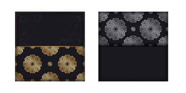 Altın soyut desenli koyu renk kart