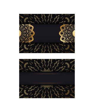 Altın Yunan desenli siyah uçucu şablonu