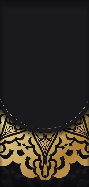 Карта Темного Кольору Золотим Розкішним Орнаментом — стоковий вектор