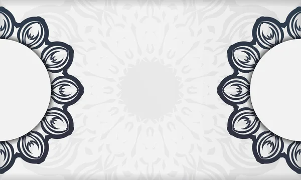 Дизайн Фона Винтажным Орнаментом Белый Шаблон Баннера Мандаловыми Винтажными Украшениями — стоковый вектор