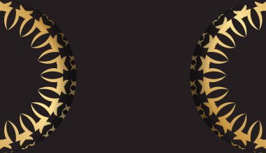 Kart şablonu siyah renkli ve altın lüks desenli.