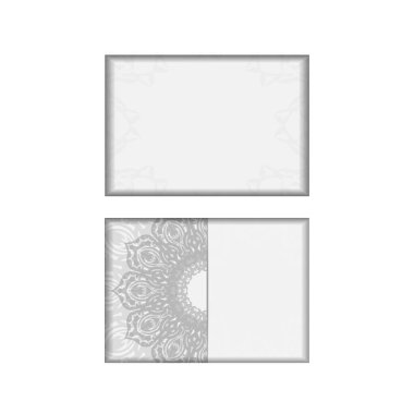 Mesajın ve şablonların için davetiye hazırlıyorum. Siyah mandala süslemeli beyaz renkli baskı kartpostalı şablonu.