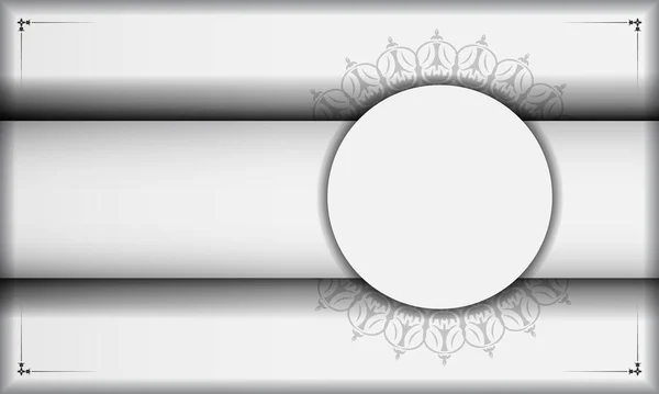 Fondo Diseño Vectorial Con Adorno Vintage Banner Blanco Con Adornos — Vector de stock