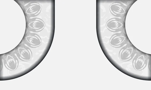 Cartão Branco Com Ornamentos Vintage Mandala Lugar Para Seu Logotipo — Vetor de Stock