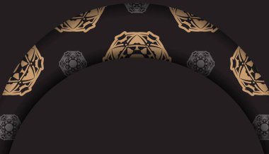 Turuncu Hint süslemeli koyu renk broşür.