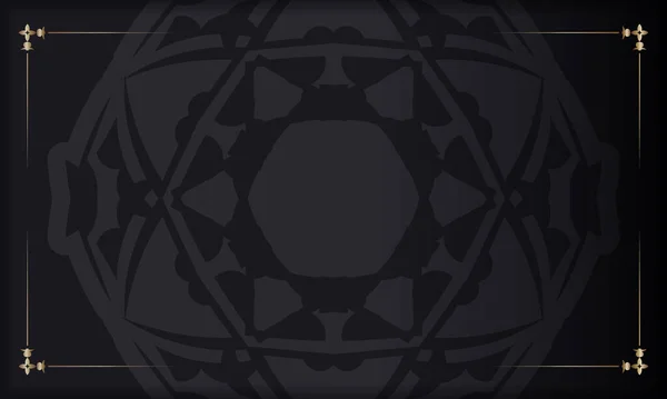 Flyer Couleur Sombre Avec Ornement Mandala — Image vectorielle