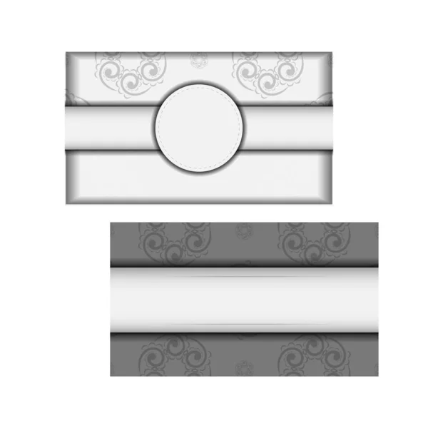 黒ヴィンテージ装飾付きホワイトグリーティングカード — ストックベクタ