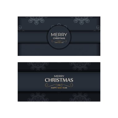 Mutlu Noeller ve mutlu yıllar koyu mavi ve kış mavisi desenli.