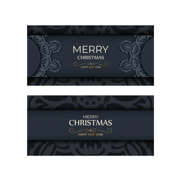 Κάρτα Διακοπών Καλά Χριστούγεννα Σκούρο Μπλε Χρώμα Πολυτελή Μπλε Στολίδια — Διανυσματικό Αρχείο