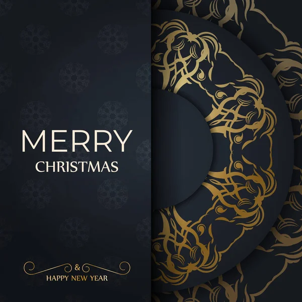Счастливого Рождества Счастливого Нового Года Летчик Шаблон Темно Синий Цвет — стоковый вектор