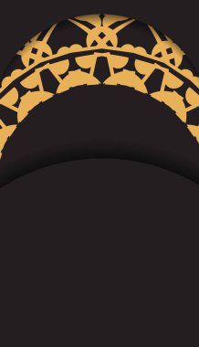 Kahverengi lüks süslemeli siyah lüks broşür.