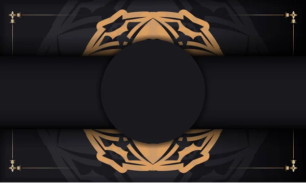 Baner Noir Avec Motif Orange Luxueux Espace Pour Texte — Image vectorielle