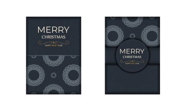 Şenlikli uçucu mutlu noeller koyu mavi ve klasik mavi desenli