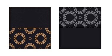 Kahverengi lüks desenli siyah broşür.