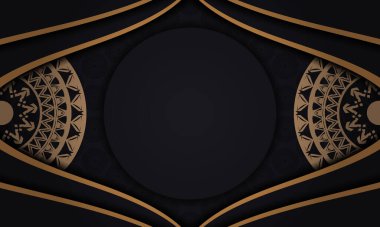 Kahverengi soyut desenli siyah renkli uçucu şablonu