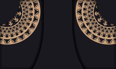 Kahverengi Yunan süslemeli siyah renkli broşür