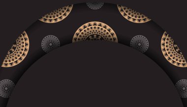 Kahverengi vintage desenli siyah renkli selamlama broşürü