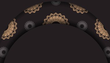 Tebrik etmek için siyah kartpostal ve klasik kahverengi süs..