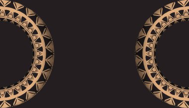 Kahverengi eski süslemeli siyah broşür.