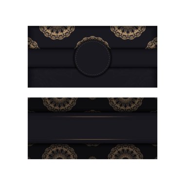 Kahverengi eski desenli siyah renkli tebrik broşürü