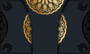 Siyah afiş, Hint altını desenli ve senin yazının altında