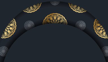 Tasarım için Yunanca kahverengi desenli siyah tebrik kartı.