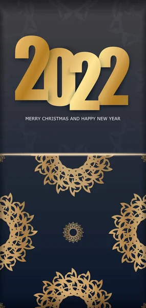 Modèle Carte Voeux 2022 Joyeux Noël Bonne Année Couleur Noire — Image vectorielle
