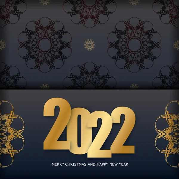 Holiday Flyer 2022 Buon Natale Felice Anno Nuovo Colore Nero — Vettoriale Stock