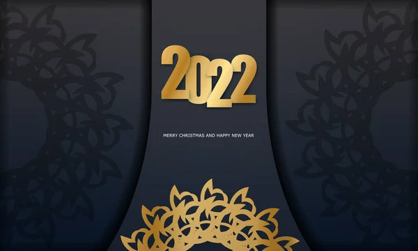 템플릿 2022 새해검은 — 스톡 벡터