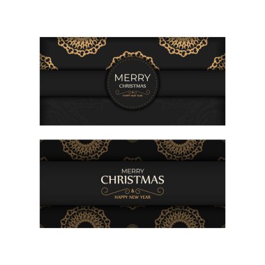 Mutlu Noeller ve lüks turuncu desenli siyahlı yeni yılınız kutlu olsun.