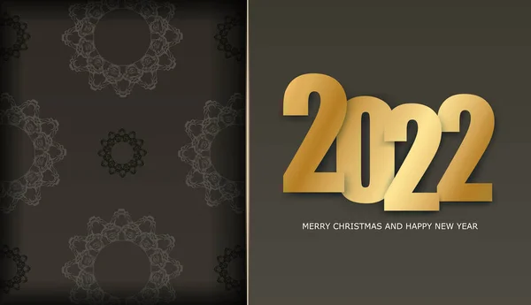 Brochure 2022 Buon Natale Felice Anno Nuovo Colore Marrone Con — Vettoriale Stock