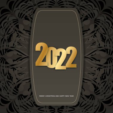 Şablon Kutlama Broşürü 2022 Mutlu Yıllar Kahverengi Renkli Işık Deseni