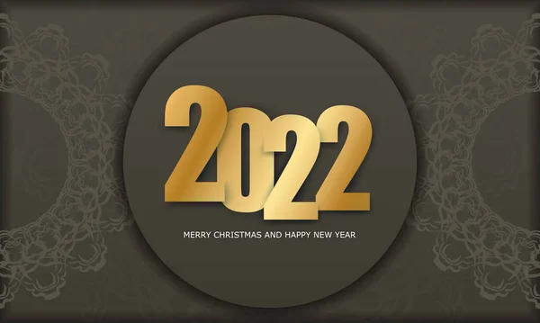 Поштовий Шаблон 2022 Веселого Різдва Новим Роком Корисний Колір Вінтажний — стоковий вектор